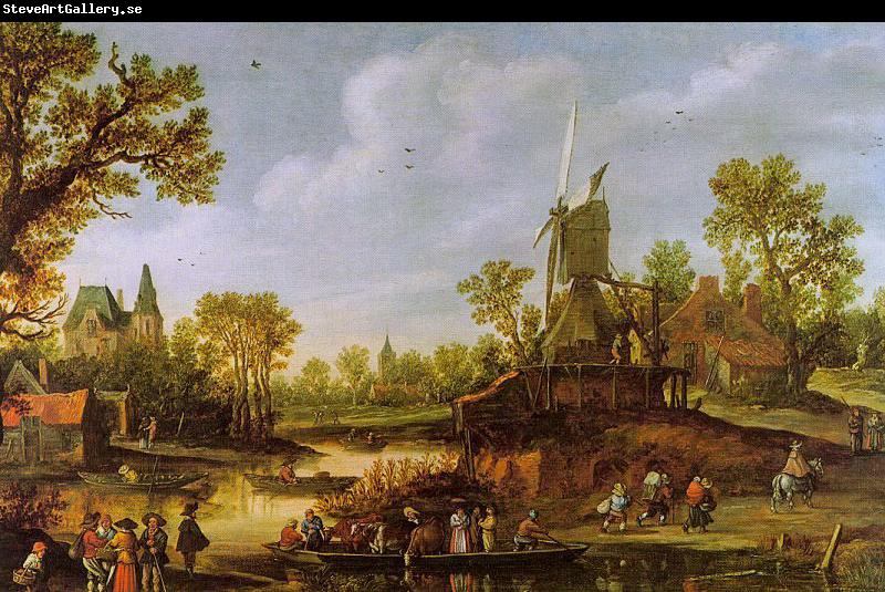 Jan van Goyen River Landscape with a Ferry